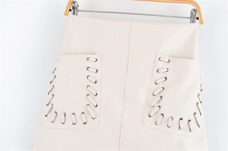 Fashion Slim Coated Fabric High Waist Mini Skirt