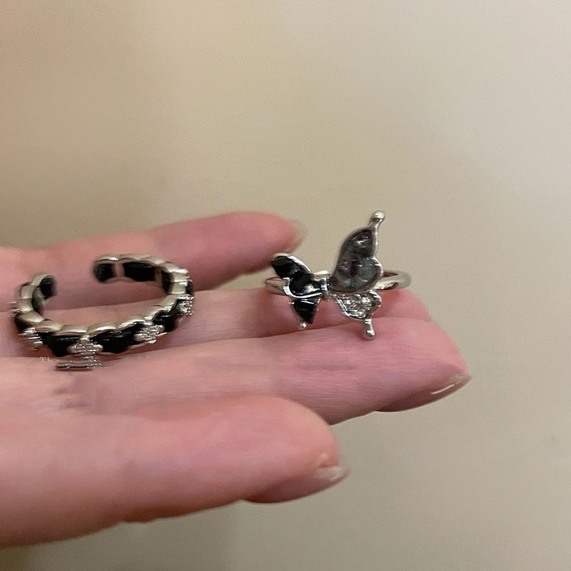Niche High-grade Retro Drip Glazed Butterfly Ring All-matching Graceful - Norellé