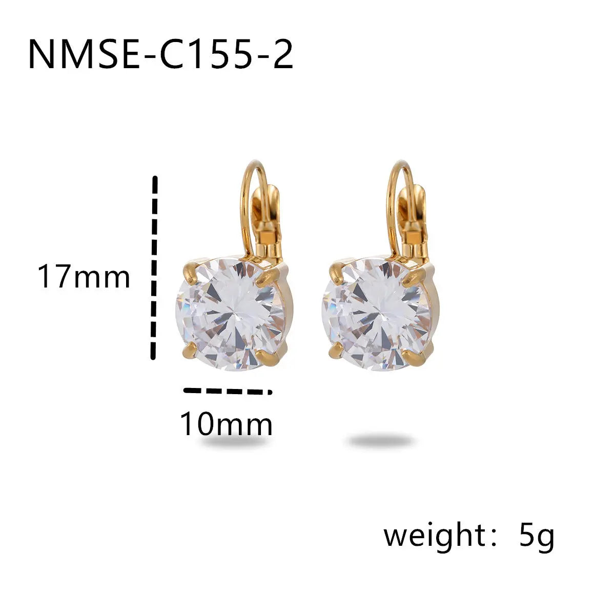 Fashionable Simple Four-claw Single Diamond Stainless Steel Women's All-match High-grade Earrings - Norellé
