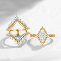 Crown Horse Eye Diamond Ring Set Copper Luxury - Norellé