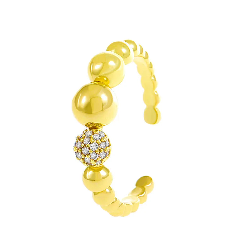 Diamond Oil-spot Glaze Flowers Ring - Norellé