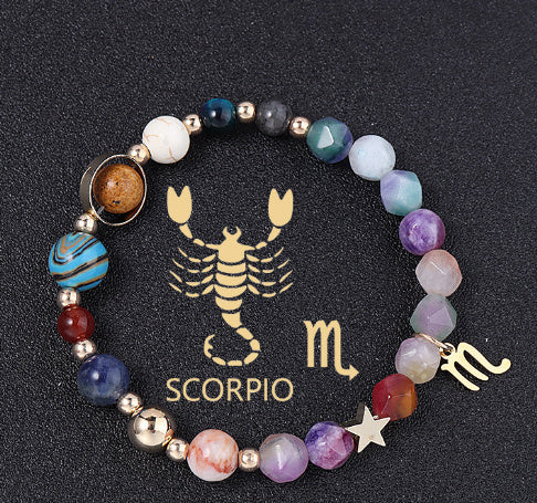 Twelve Constellation Constellation Bracelet Natural Stone Cut Color - Norellé