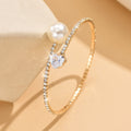 Women's Pearl Heart Full Diamond Bracelet Elastic Jewelry - Norellé
