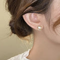 Small Square Ear Studs Light Luxury Minority Design Sense - Norellé