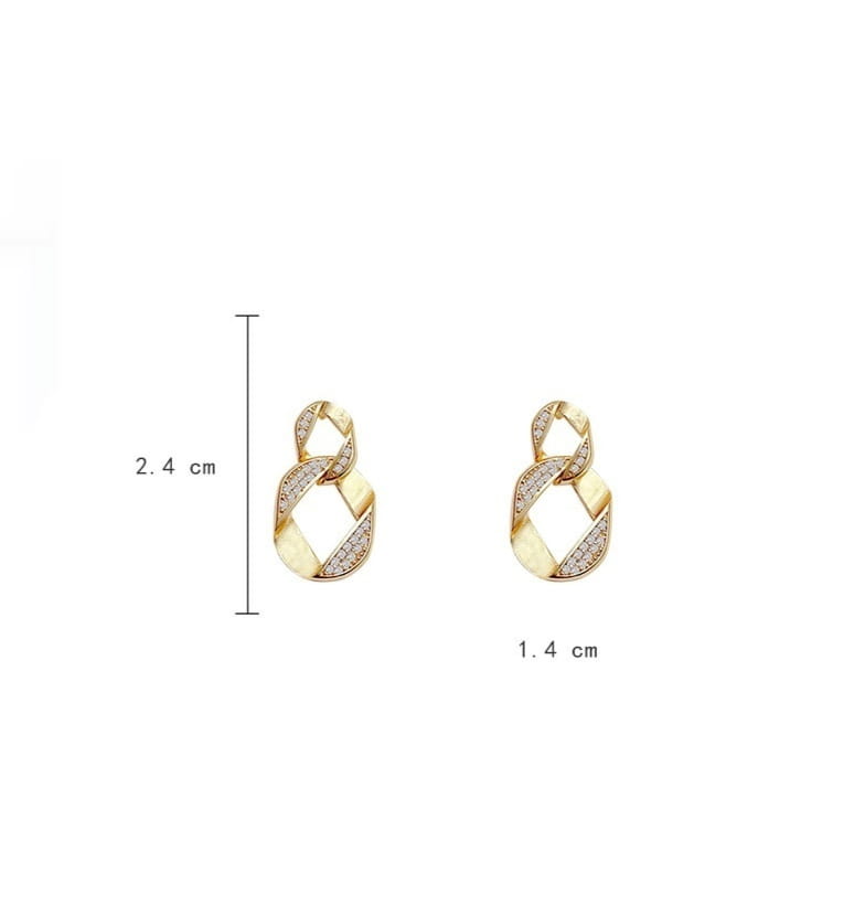 Diamond Micro-inlaid Female Ear Rings
