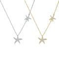 Double Starfish Full Diamond Necklace Female Fashion Special-interest - Norellé