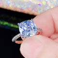 Four-claw White Square Diamond Ring Large Zircon - Norellé