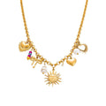 New Stainless Steel 18K Gold Sun Shell Pendant Necklace - Norellé
