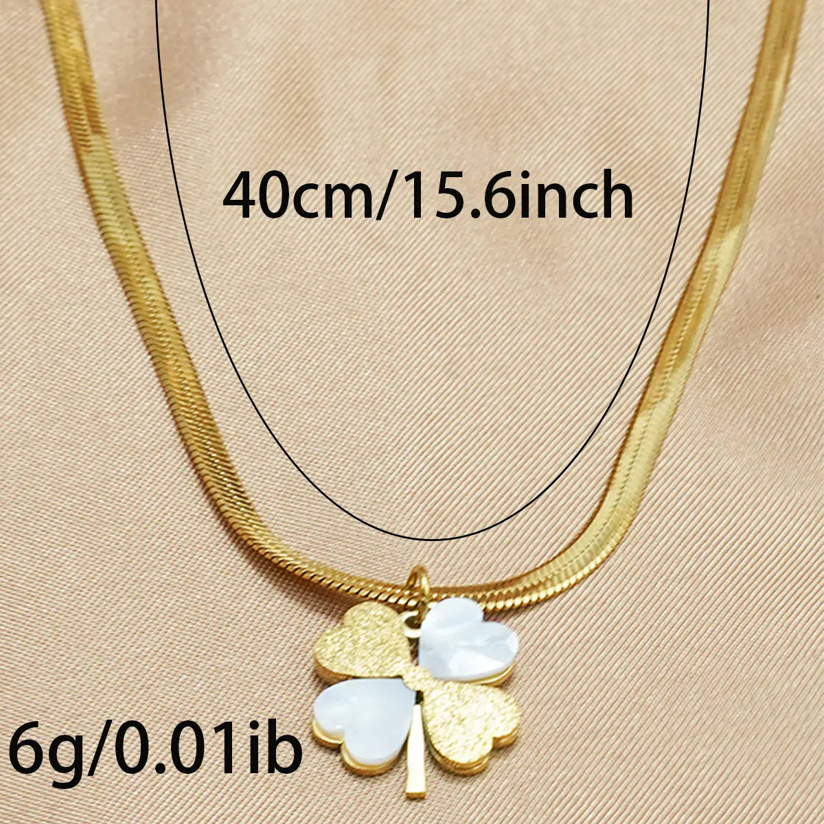 Lxalry 18K Gold Plated Double Luck Necklace  Four Leaf Clover Charm Hypoallergenic Jewelry Tarnish Free Gift For Women Wife Mom  Valentine S Day Birthday Everyday Elegance - Norellé