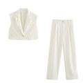Sleeveless Short Vest Top Wide Leg Trousers - Norellé