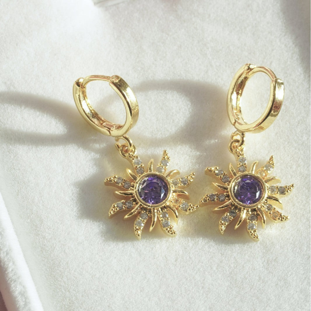 SUNFLOWER Earrings Copper Plated Gold Thickened - Norellé