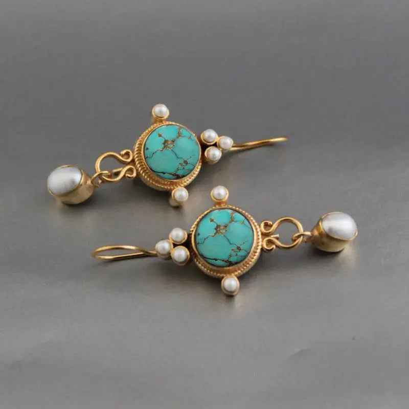 Alloy Inlaid Pearl Personalized Eardrops Ornament - Norellé
