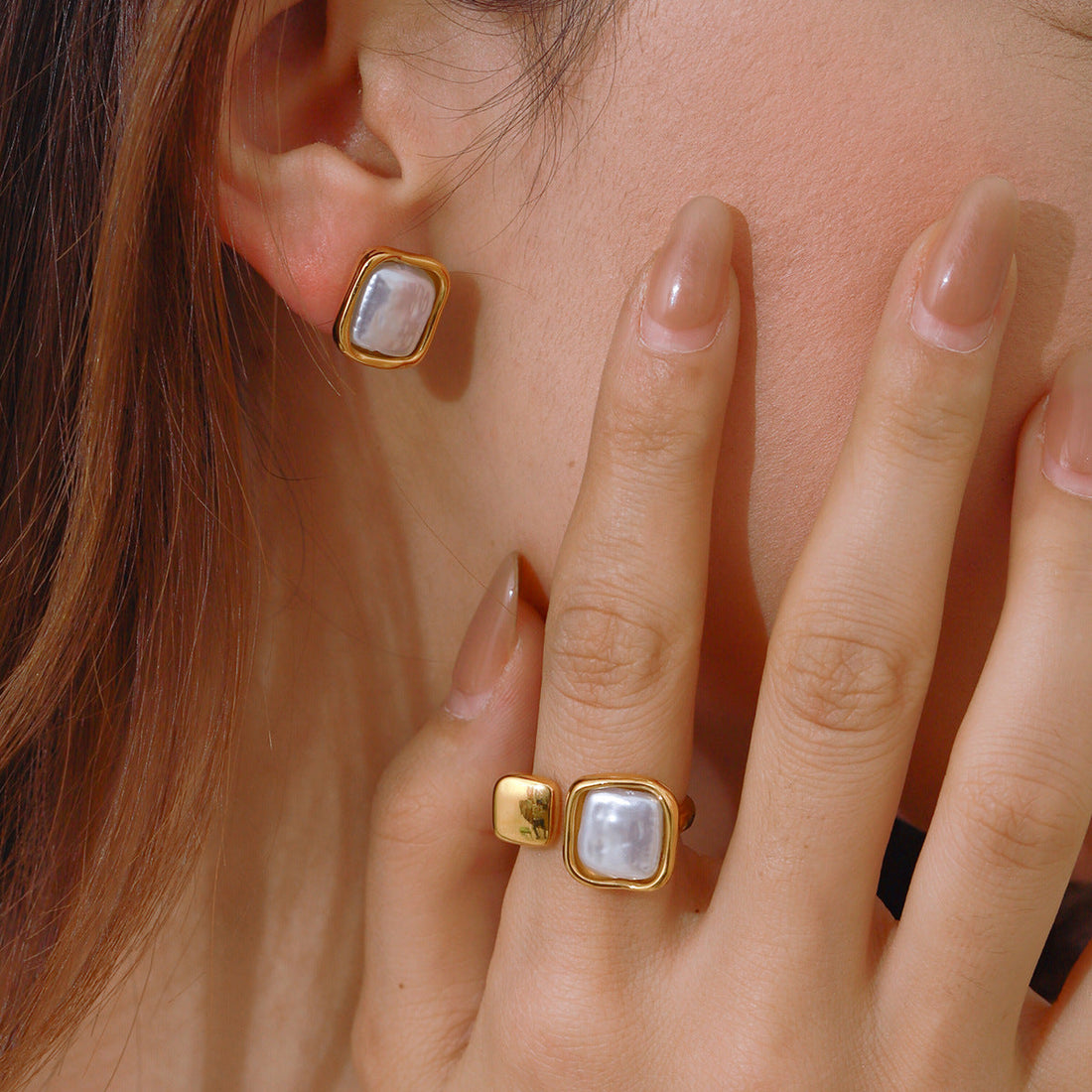 Stainless Steel Pearl Ring Titanium Steel No Fading - Norellé