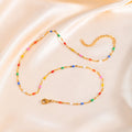 Colored Niche Beads Stainless Steel Lip Chain Necklace - Norellé