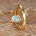 Golden Egg Shaped White Opal Minimalist Ring - Norellé
