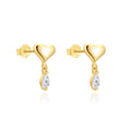 Loving Heart In Sterling Silver Horse Eye Zircon Pendant Earrings - Norellé