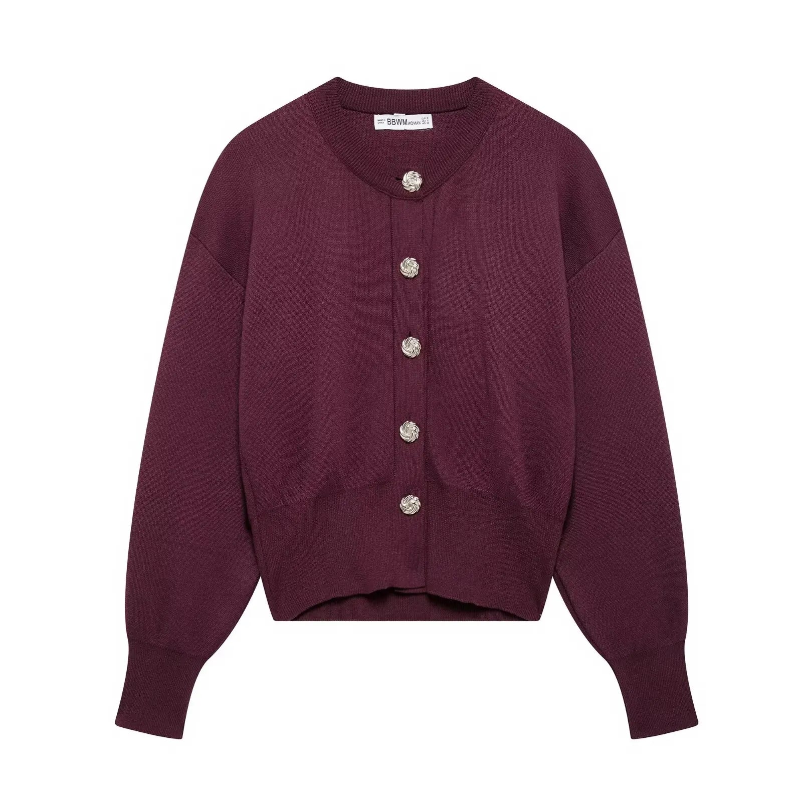 Cardigan Sweater Women’s Knitwear - Burgundy / S
