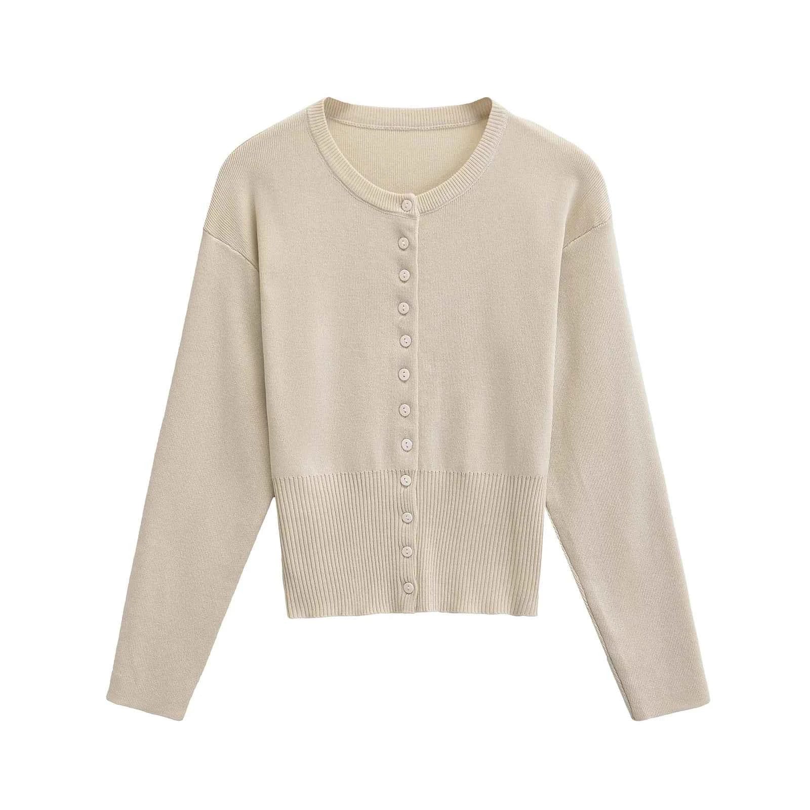 Cardigan Women Sweater Button Long Sleeve