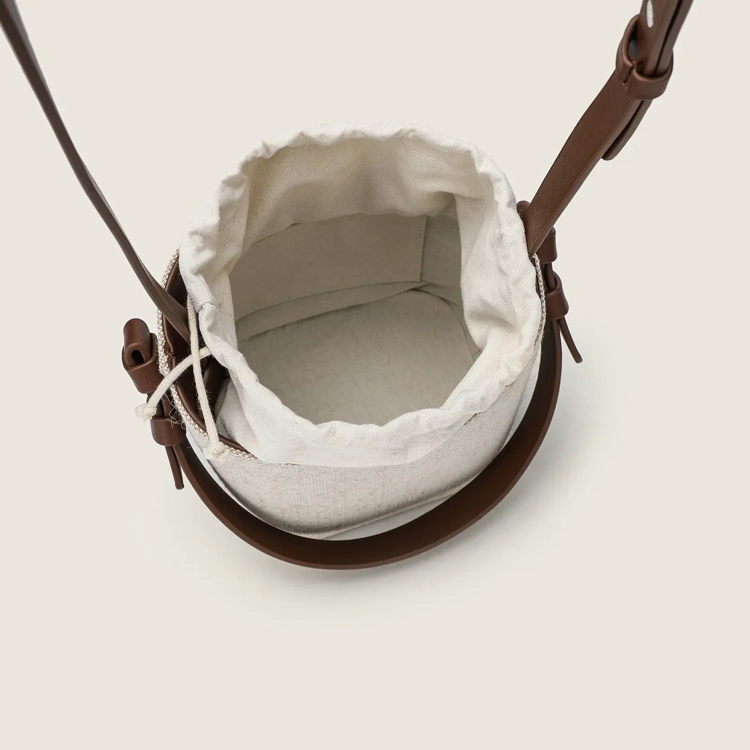 Casaul Canvas Buckets Bag - Beige