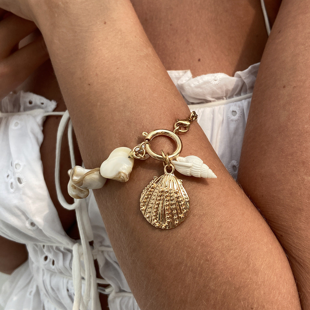 Casual Beach Shell Clavicle Necklace Suit - 02 Gold Bracelet 2807 - electronic accessories