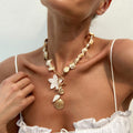 Casual Beach Shell Clavicle Necklace Suit - electronic accessories
