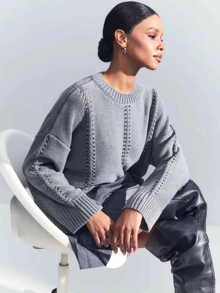 Casual Hollow Out Sweater Women