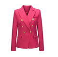 Casual Long Sleeve Turn-down Collar Double Breasted Jacket For Women - 1 / XXL