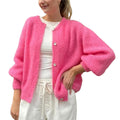 Casual Solid Knitted Single Breasted Cardigan For Women - as shown picture 1 / L
