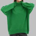 Casual Warm Women’s Sweater Turtleneck - green / S