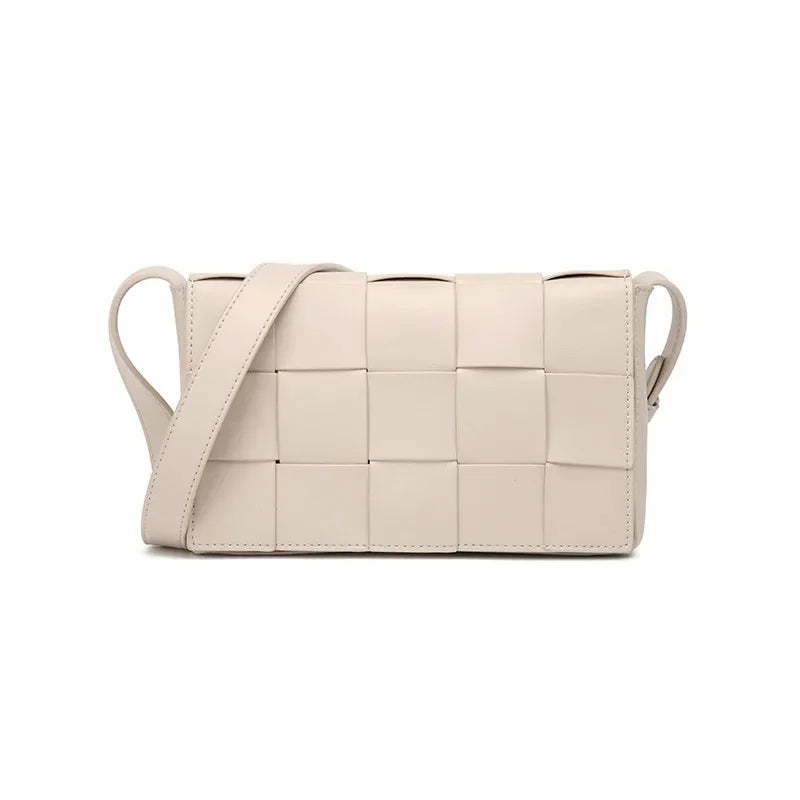Casual Woven Bag Crossbody Small Square - Milky White