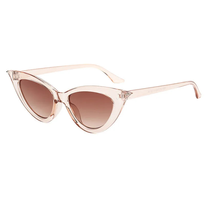 Cat Eye Sunglasses Women - ChampagneTea / free cloth