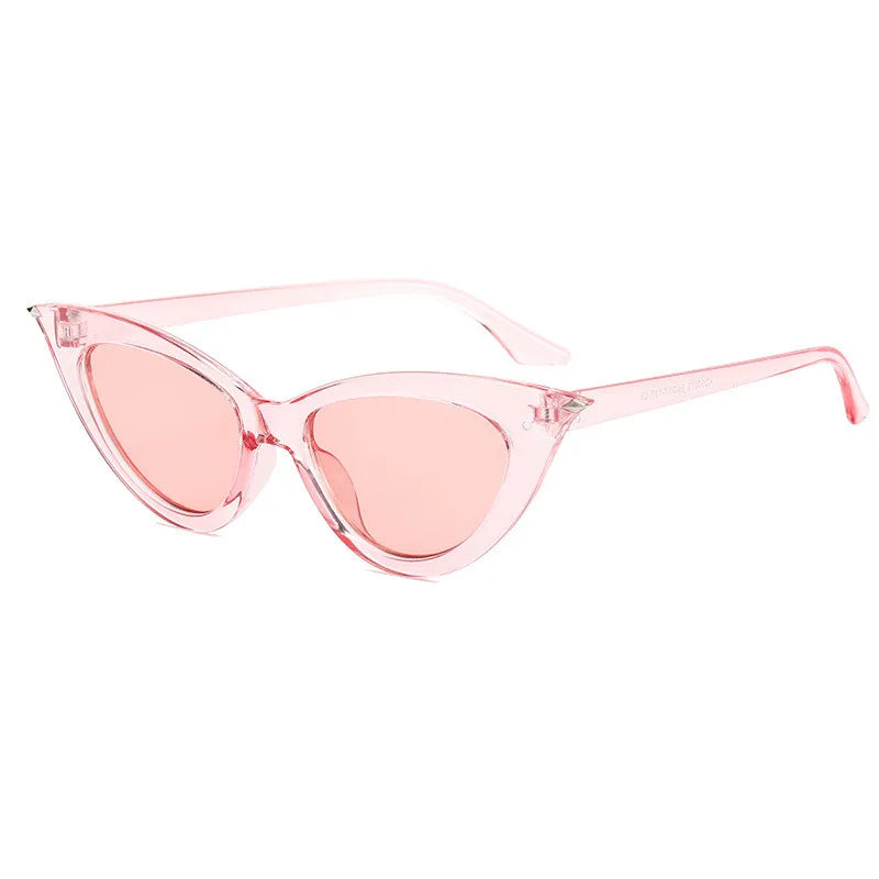Cat Eye Sunglasses Women - PinkPink / free cloth