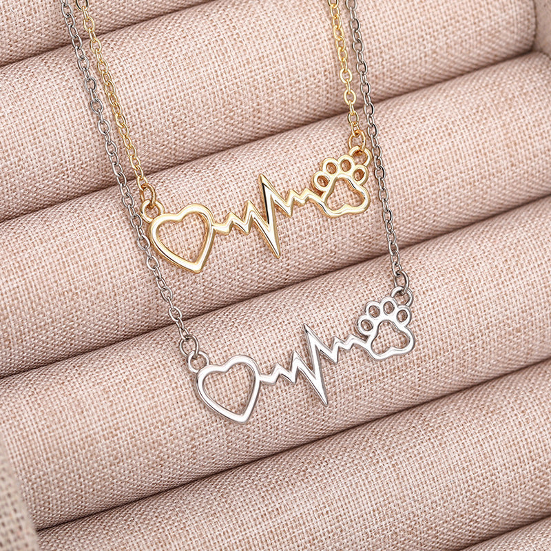 Cat Paw Necklace Heartbeat Chart - electronic accessories