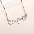 Cat Paw Necklace Heartbeat Chart - XL1166 White Gold Color - electronic accessories