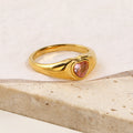Design Heart-shaped Inlaid Zircon Titanium Steel Ring For Women - Norellé