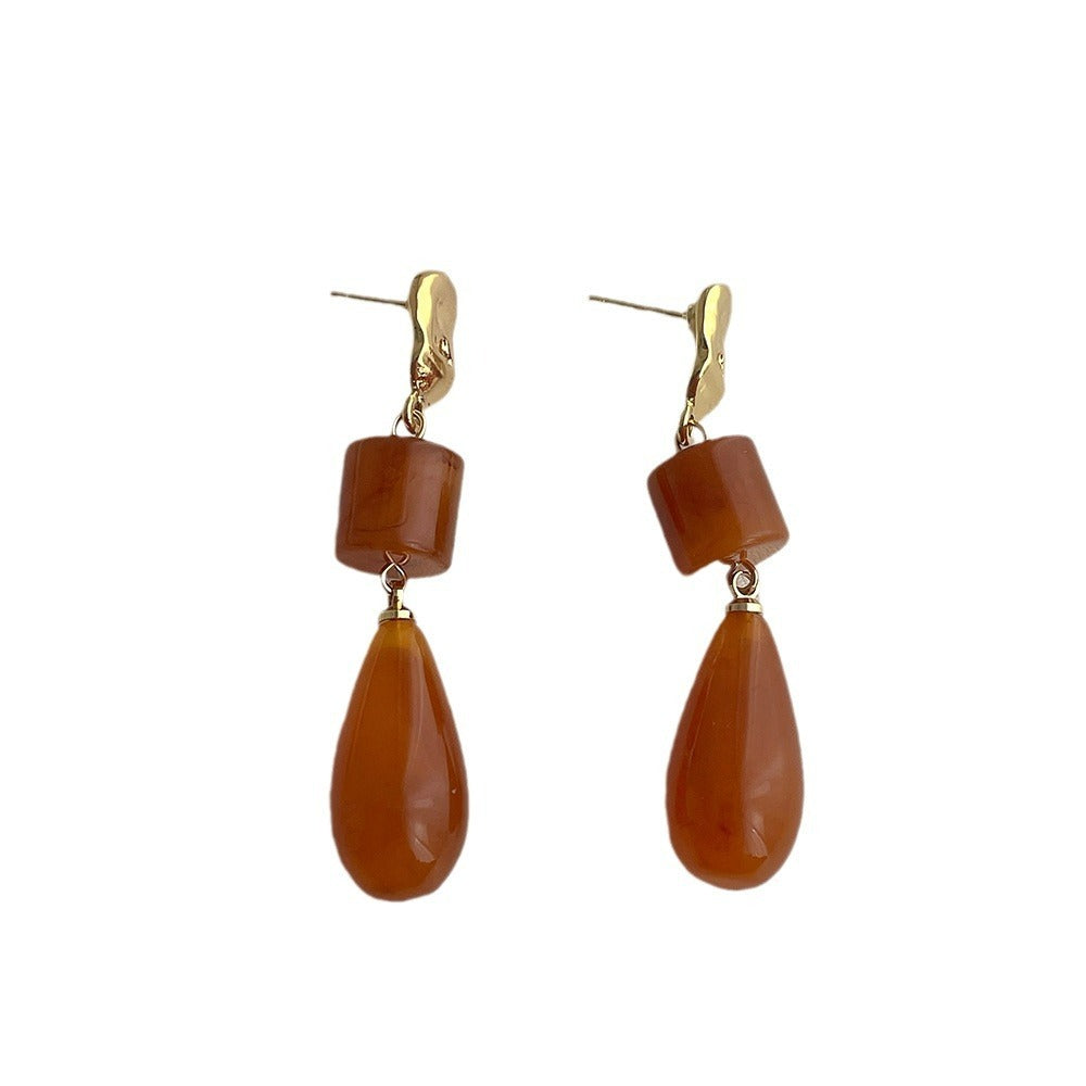 Resin Long Tassel Water Drop Earrings For Women - Norellé
