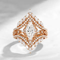 Crown Horse Eye Diamond Ring Set Copper Luxury - Norellé