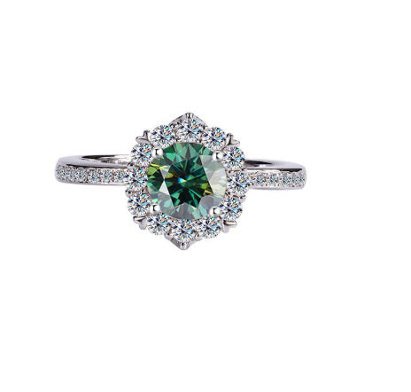 S925 Silver Moissanite Star River Diamond Ring Platinum Plated - Norellé
