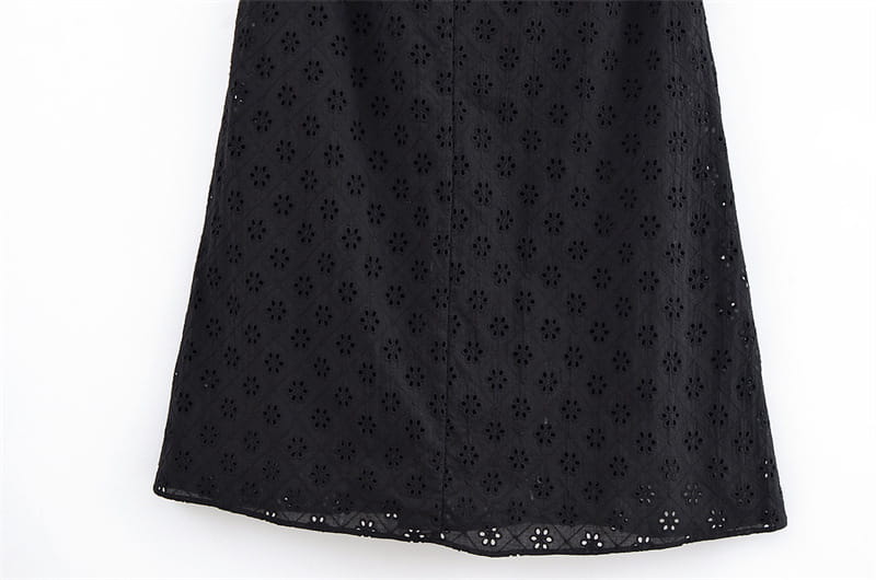 Hollow Embroidery Halter Backless Dress