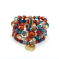 Multi-layer Wooden Bead Beaded Bracelet Elastic Bracelet - Norellé