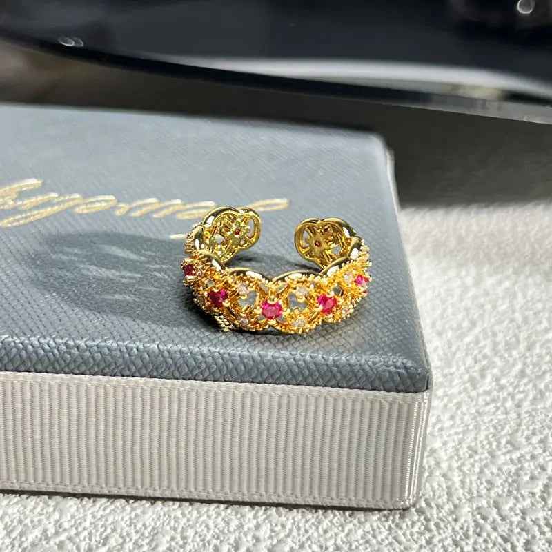 French Rose Zircon Light Luxury High-grade Ring - Norellé