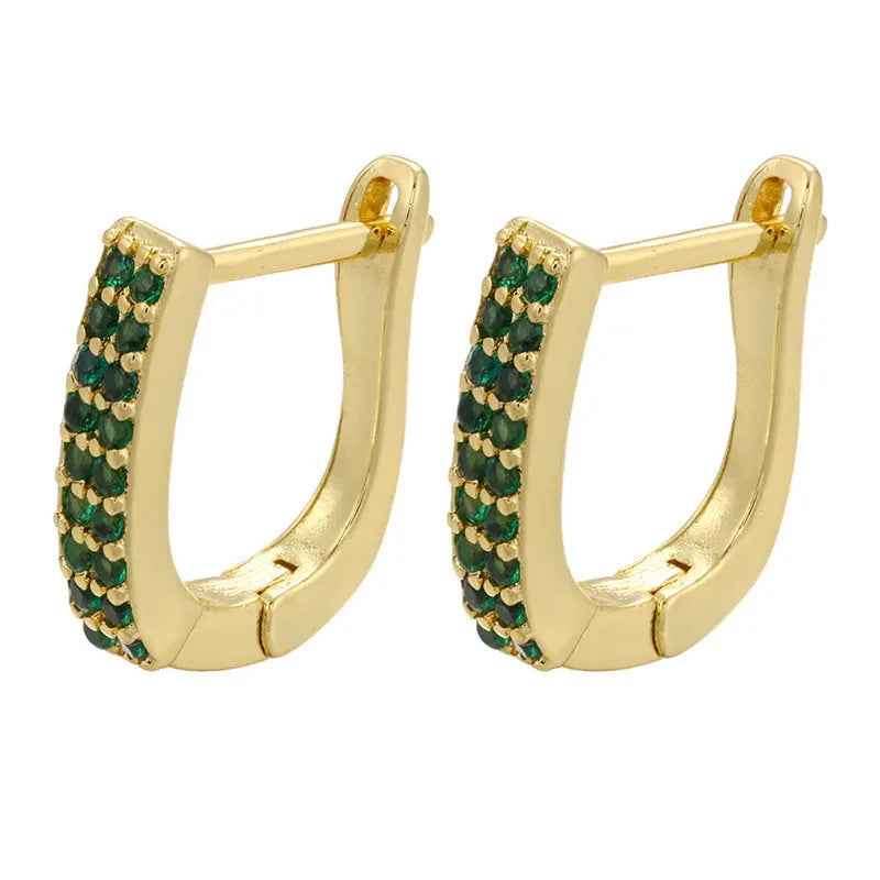 Micro-inlaid Colorful Crystals Ear Clip Horseshoe - Norellé
