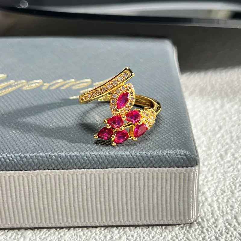French Rose Zircon Light Luxury High-grade Ring - Norellé