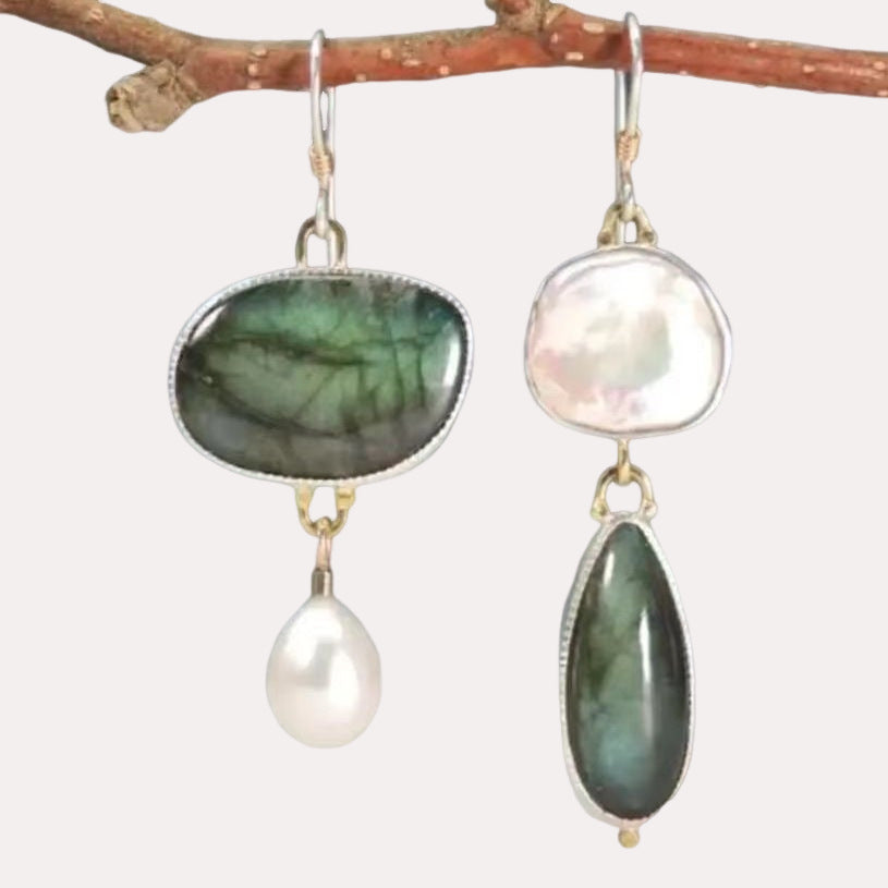 Irregular Amber Pearl Jewelry Eardrops - Norellé