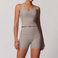 Brushed Tight Back Yoga Suit Stretch High Waist Workout Clothes - Norellé