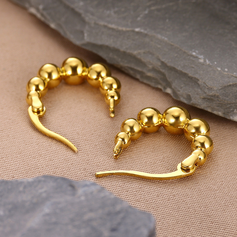 European And American Fashion 18K Gold-plated Square Inlaid Fashion Sense Titanium Steel Earrings - Norellé