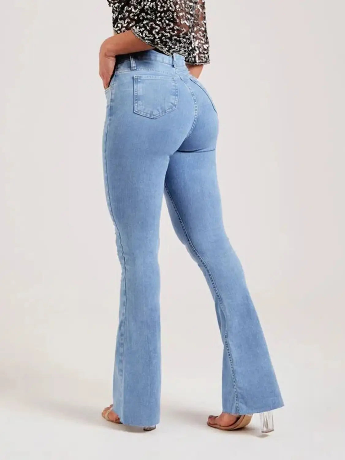Slim Fit Stretch Fashion Light Color Bell-bottom Pants Women