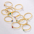 12-color Birthday Stone Birthday Stone Peach Heart Zircon Ring - Norellé