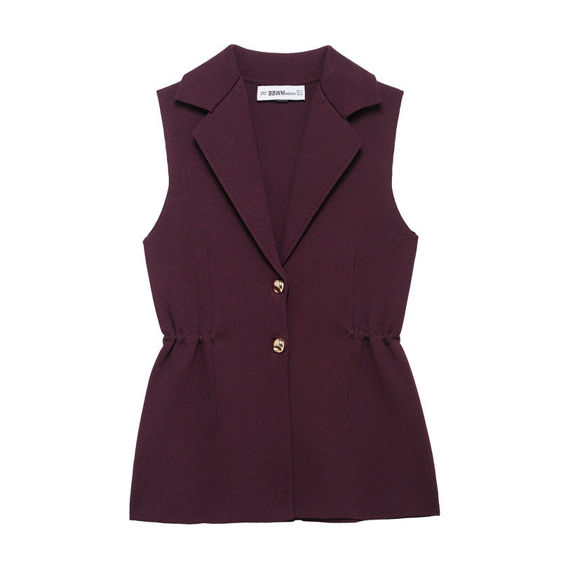 French Design Knitted Vest V-neck - Norellé
