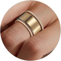 Glossy Trim Rhinestone Ring Titanium Steel - Norellé